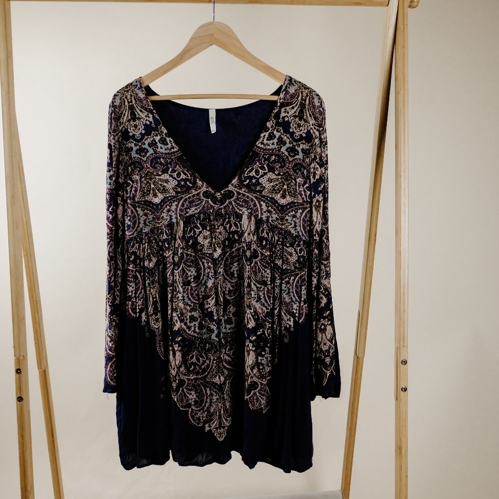 Free People Boho Bell Sleeves Dress w/ POCKETS 6 M